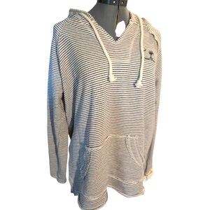 Blue 84 White Blue Striped Hilton Head Embroidered Hooded Sweatshirt‎ Women's M